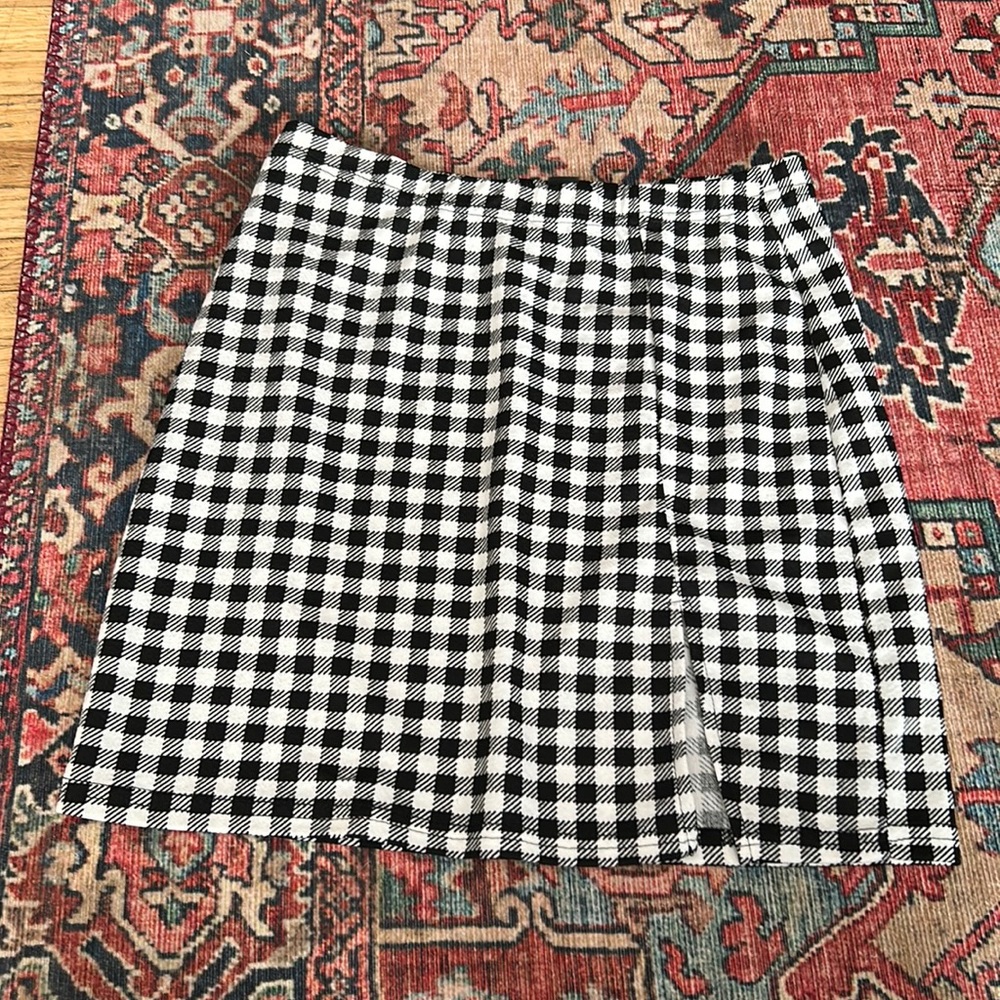 Black and White Checkered Skirt